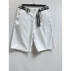 Faze 1 Mens Classic Fit Flat Front Chino Shorts White Sz 32 100% Cotton New with